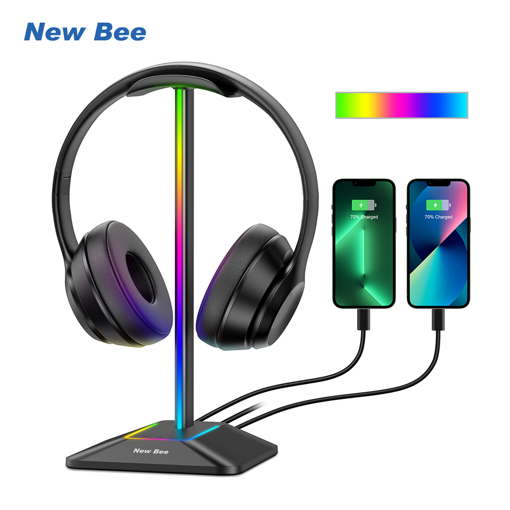 Desk Setup Accessories - New Bee Z8 RGB Headphones Stand