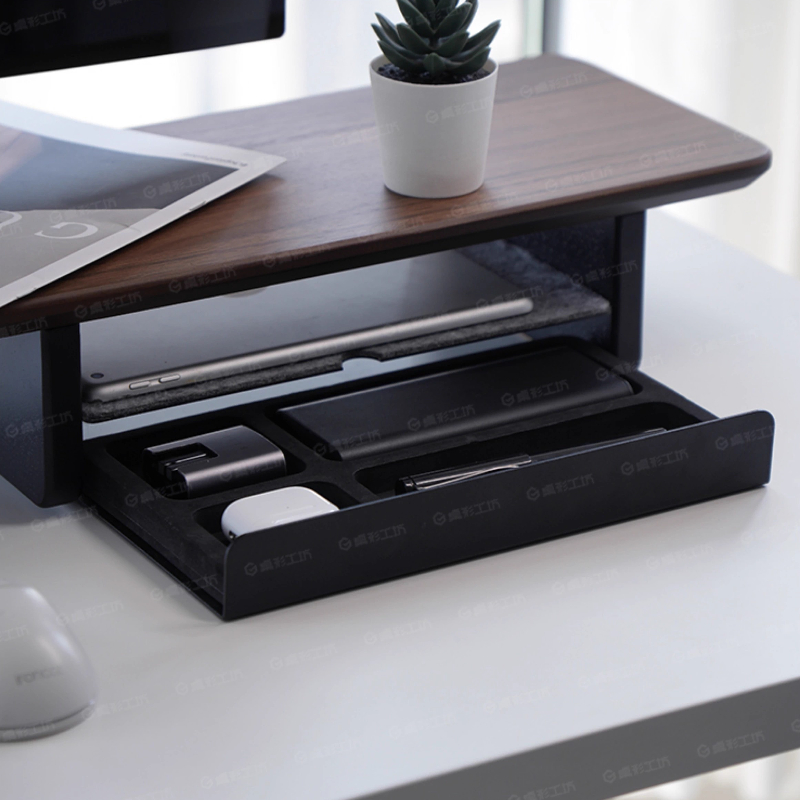 Desk Setup Accessories - Monitor Stand Riser Storage Drawers Office