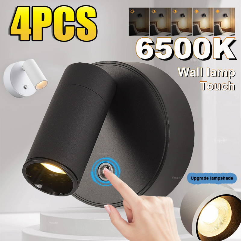Desk Setup White - 4pcs Magnetic Wall Light LED Table