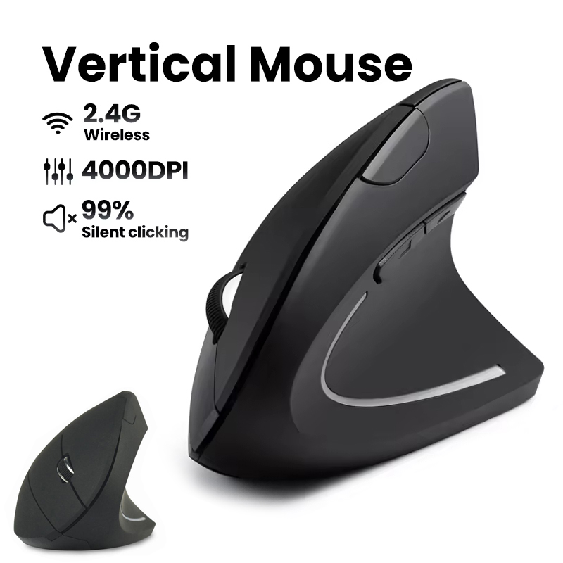 Desk Setup For Studying - Ergonomic Wireless Mouse 1600 DPI RGB