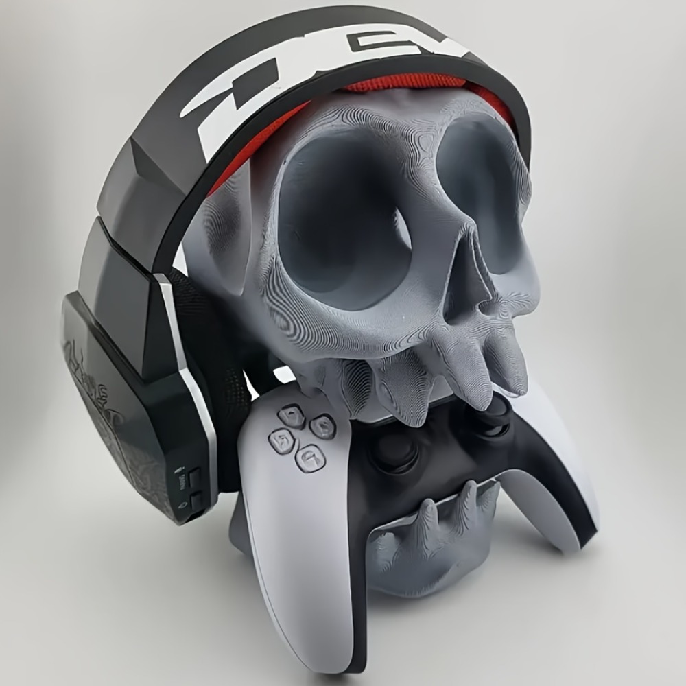 Desk Setup Accessories - Skull Shaped Controller Stand Headphone Holder