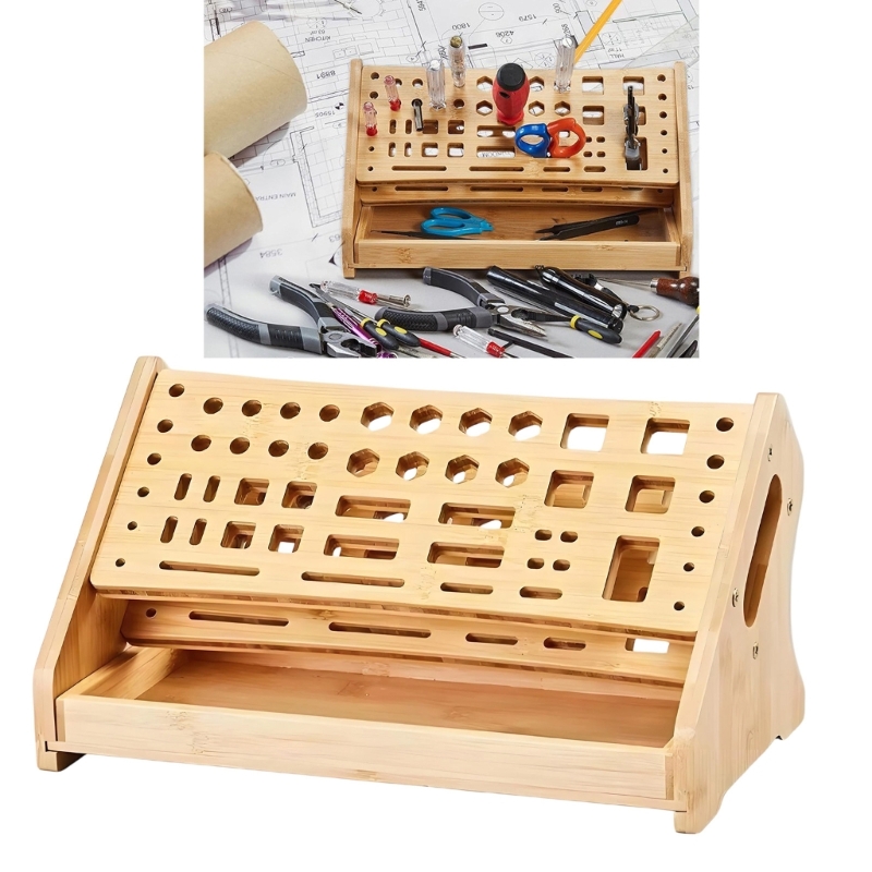 Desk Setup Natural - K1AE Kệ Để Đồ Bằng Gỗ