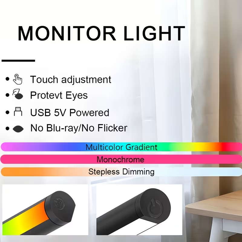 LED Monitor Light Bar 30cm 40c - đánh giá và giá Desk Setup For Studying