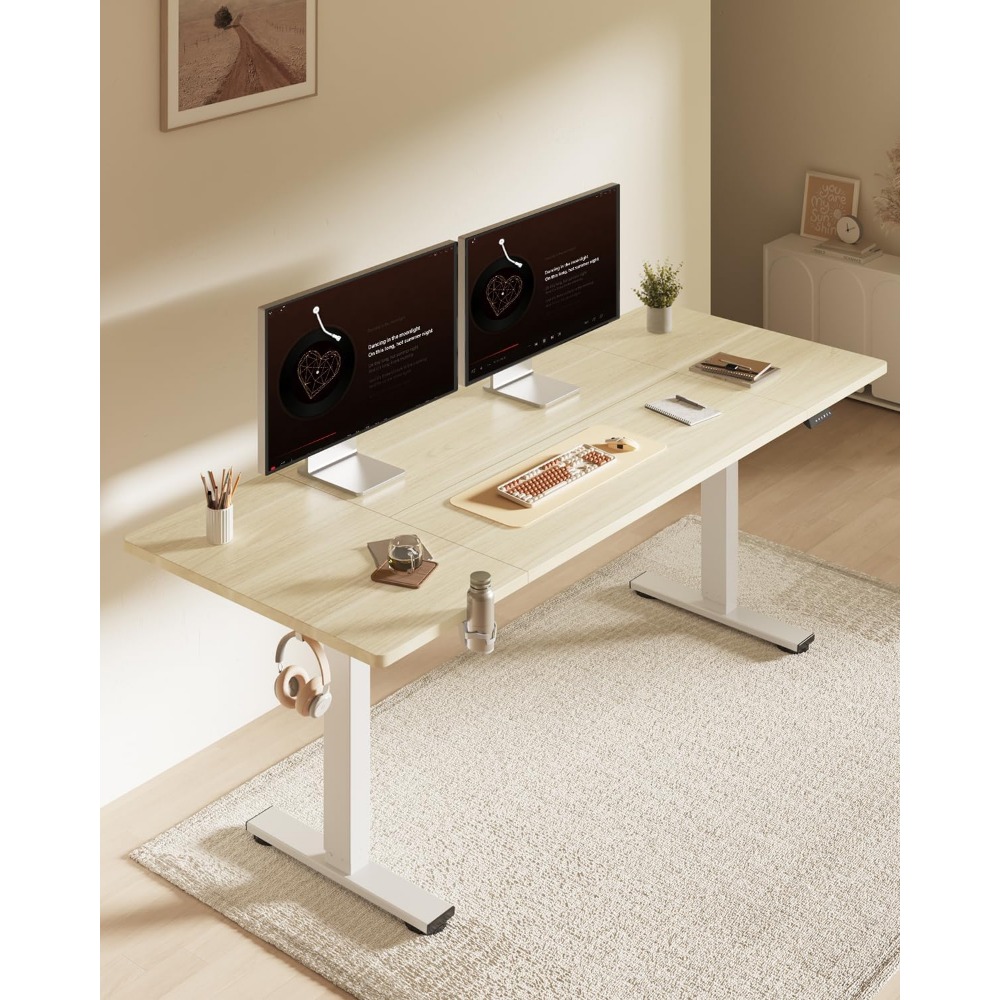 FLEXISPOT 63x32 Inch Electric  - đánh giá và giá Desk Setup White