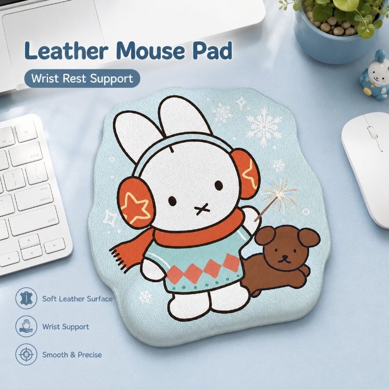 Anime Miffy Leather Mouse Pad  - đánh giá và giá Desk Setup Accessories