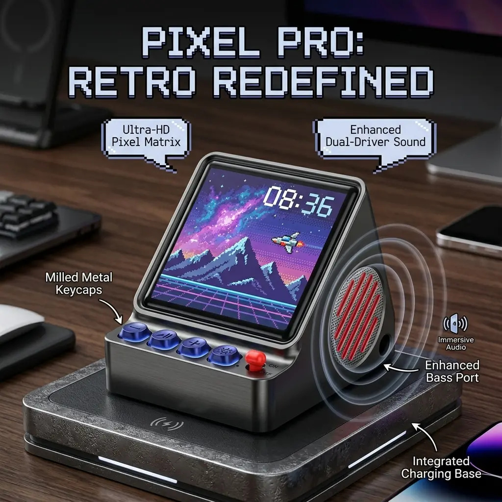 Retro Pixel Art Programmable L - đánh giá và giá Speaker Desk Setup