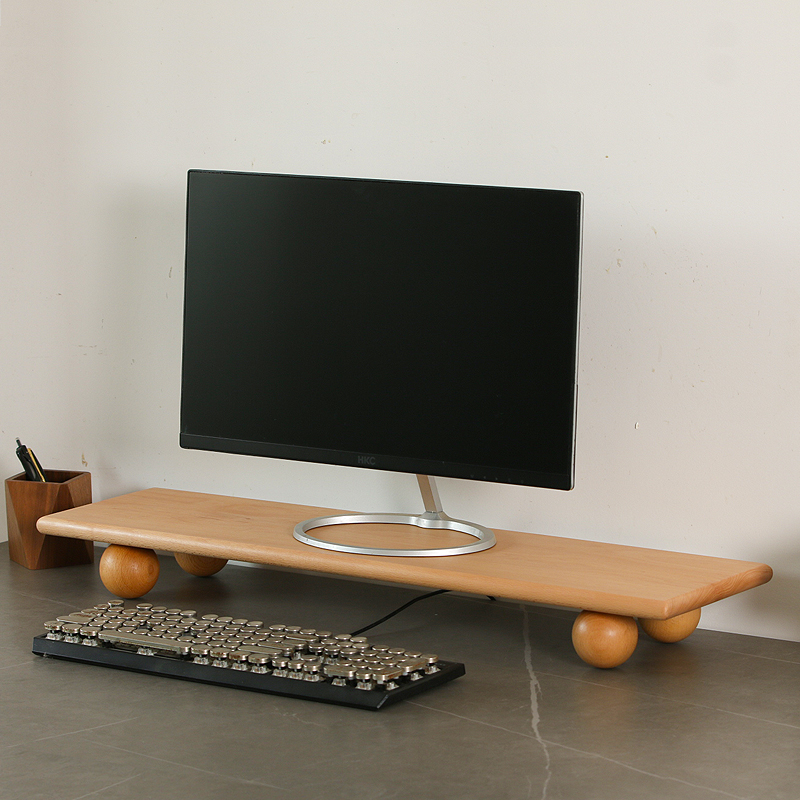 Natural Wood Desktop Riser Dua - đánh giá và giá Desk Setup Natural