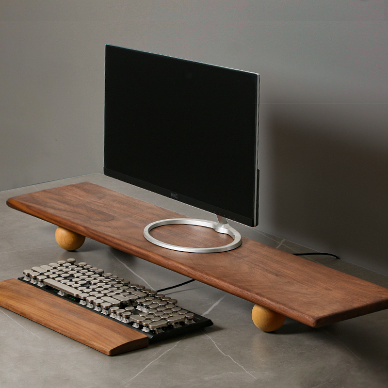 Natural Wood Desktop Riser Dua - đánh giá và giá Desk Setup Natural
