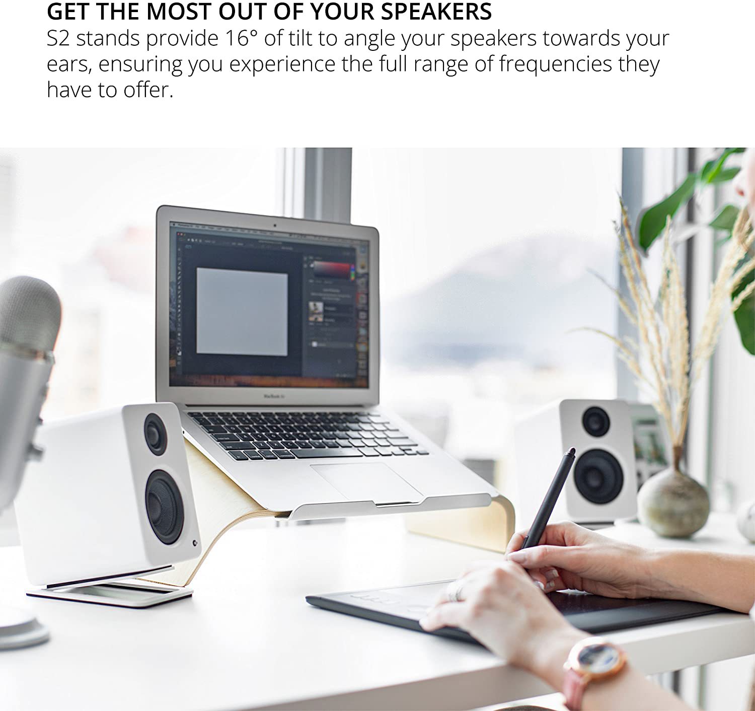 2pcs Desktop Speaker Stands fo - đánh giá và giá Speaker Desk Setup