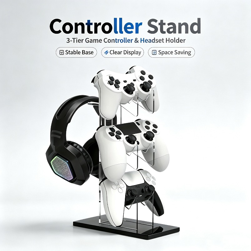 Controller Holder with Headset - đánh giá và giá Desk Setup Game