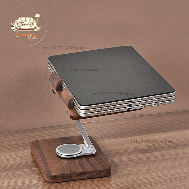 Black Walnut iPad Stand with 3 - đánh giá và giá Desk Setup Tablet