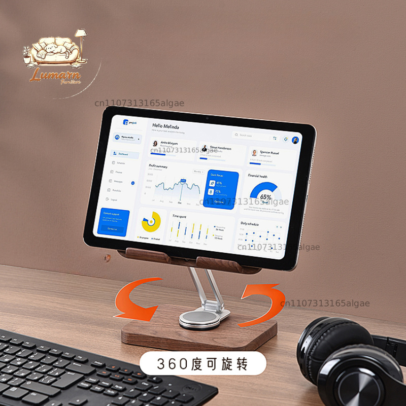 Black Walnut iPad Stand with 3 - đánh giá và giá Desk Setup Tablet
