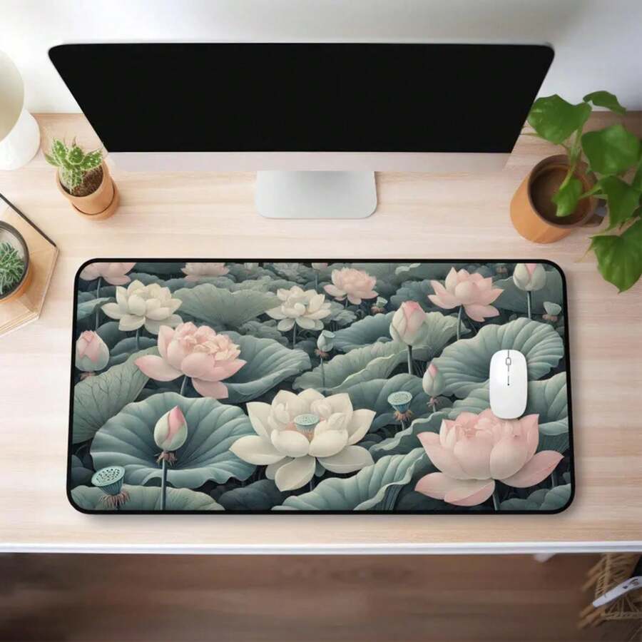 Large Lotus Flower Desk Mat No - đánh giá và giá Desk Setup Natural