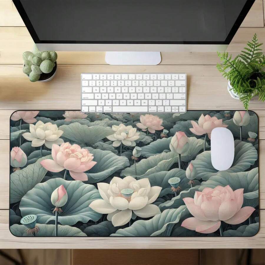 Large Lotus Flower Desk Mat No - đánh giá và giá Desk Setup Natural