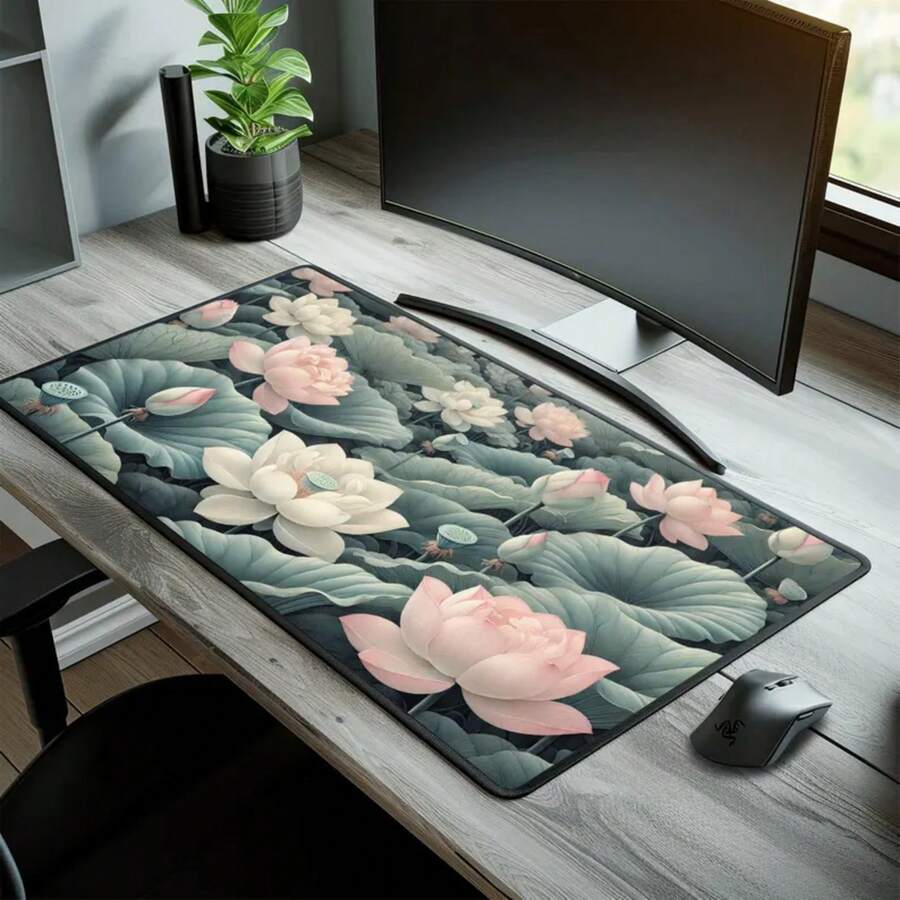 Large Lotus Flower Desk Mat No - đánh giá và giá Desk Setup Natural