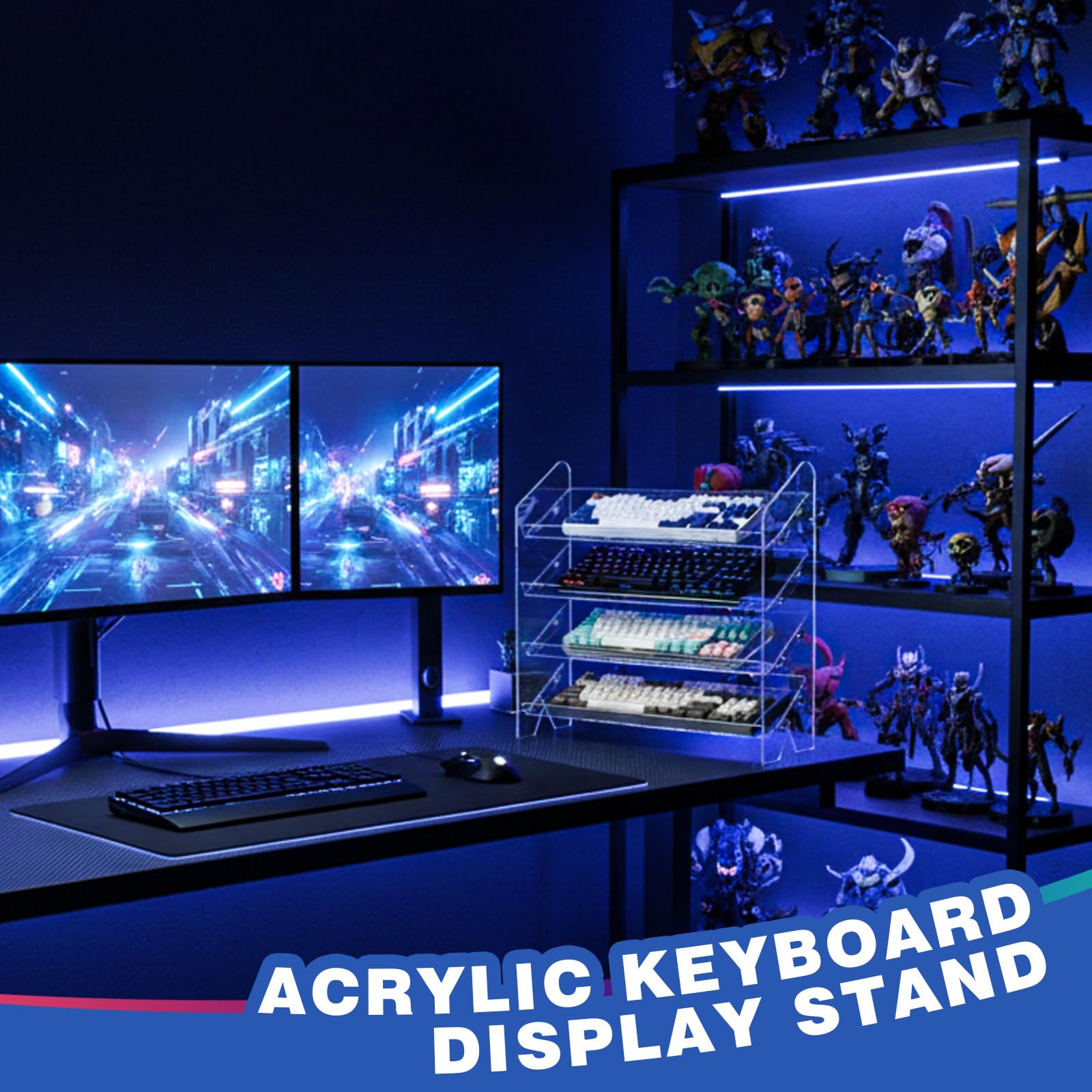 Acrylic Keyboard Display Stand - đánh giá và giá Desk Setup Tablet