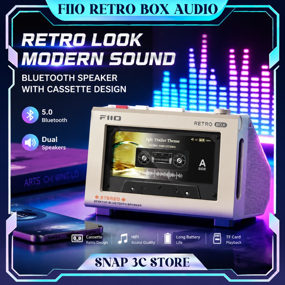 FiiO RETRO BOX Cassette Style  - đánh giá và giá Speaker Desk Setup