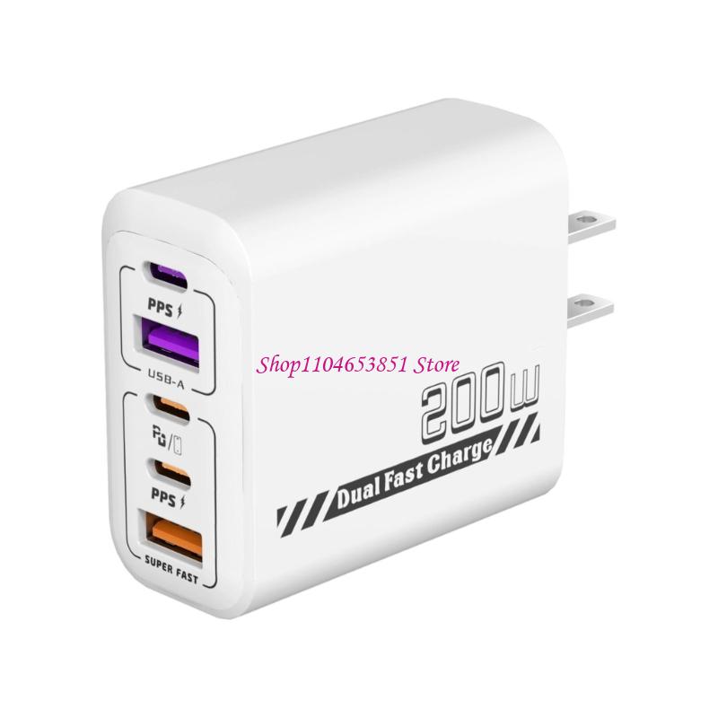 Củ Sạc Nhanh 5 Cổng 200W 3 Cổn - đánh giá và giá Desk Setup Tablet