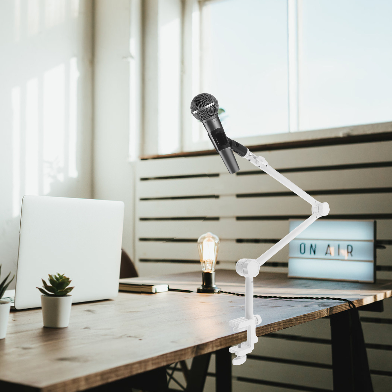 1Set Microphone Boom Arm White - đánh giá và giá Desk Setup White