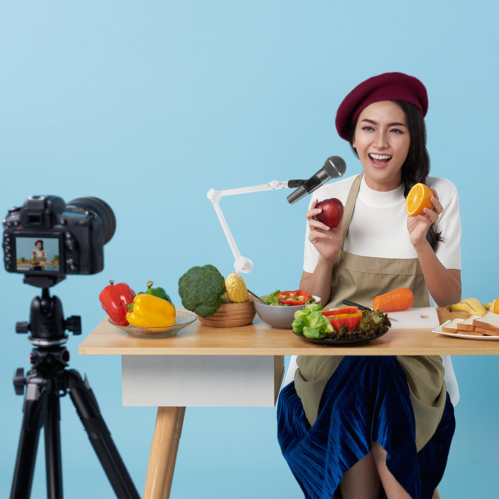 1Set Microphone Boom Arm White - đánh giá và giá Desk Setup White