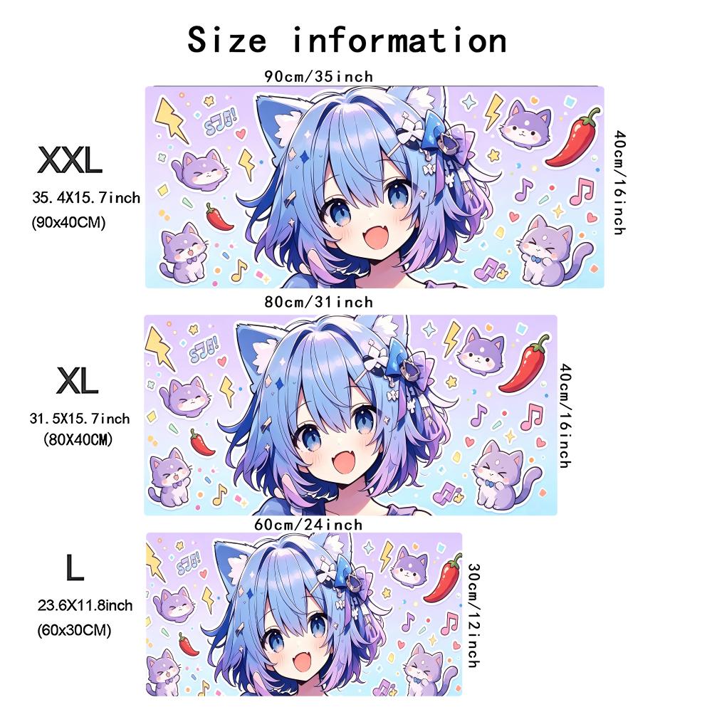 Kawaii Neko Anime Girl Large E - đánh giá và giá Desk Setup Anime