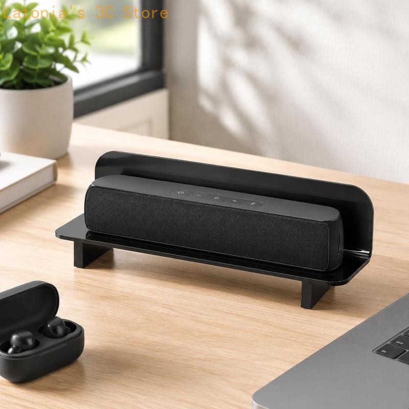 Giá đỡ loa acrylic màu đen cho - đánh giá và giá Speaker Desk Setup