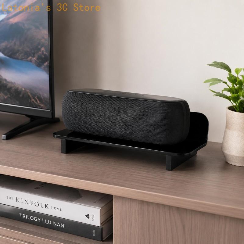Giá đỡ loa acrylic màu đen cho - đánh giá và giá Speaker Desk Setup