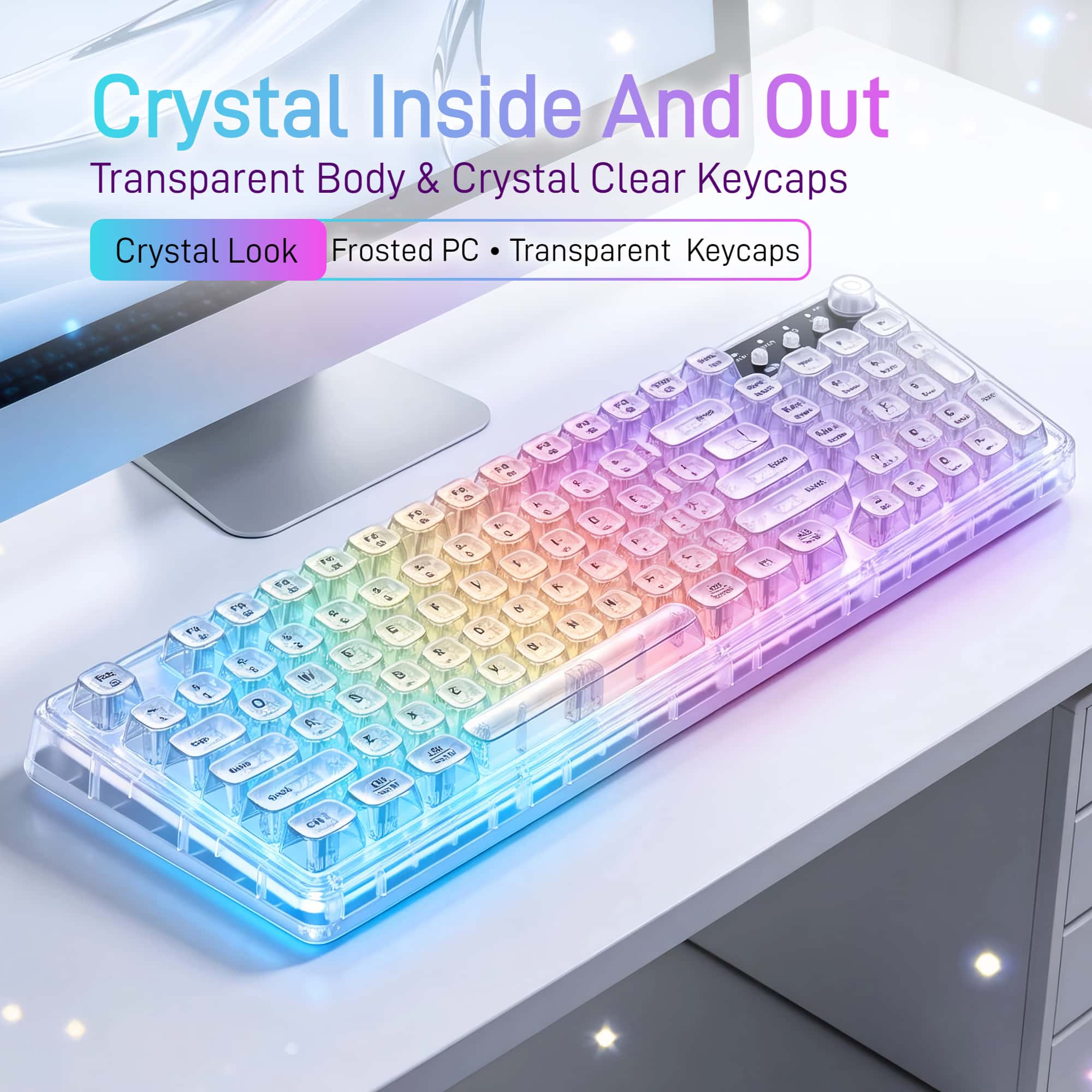 F99 Gasket Transparent Wireles - đánh giá và giá Desk Setup Tablet